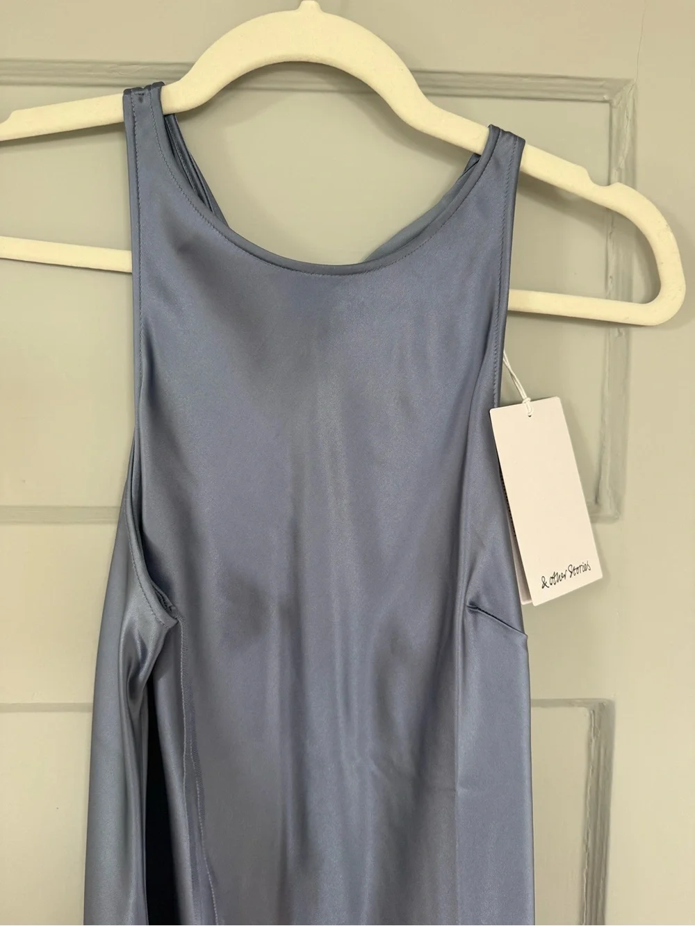 & Other Stories sleeveless satin midi dress - Picture 6 of 9